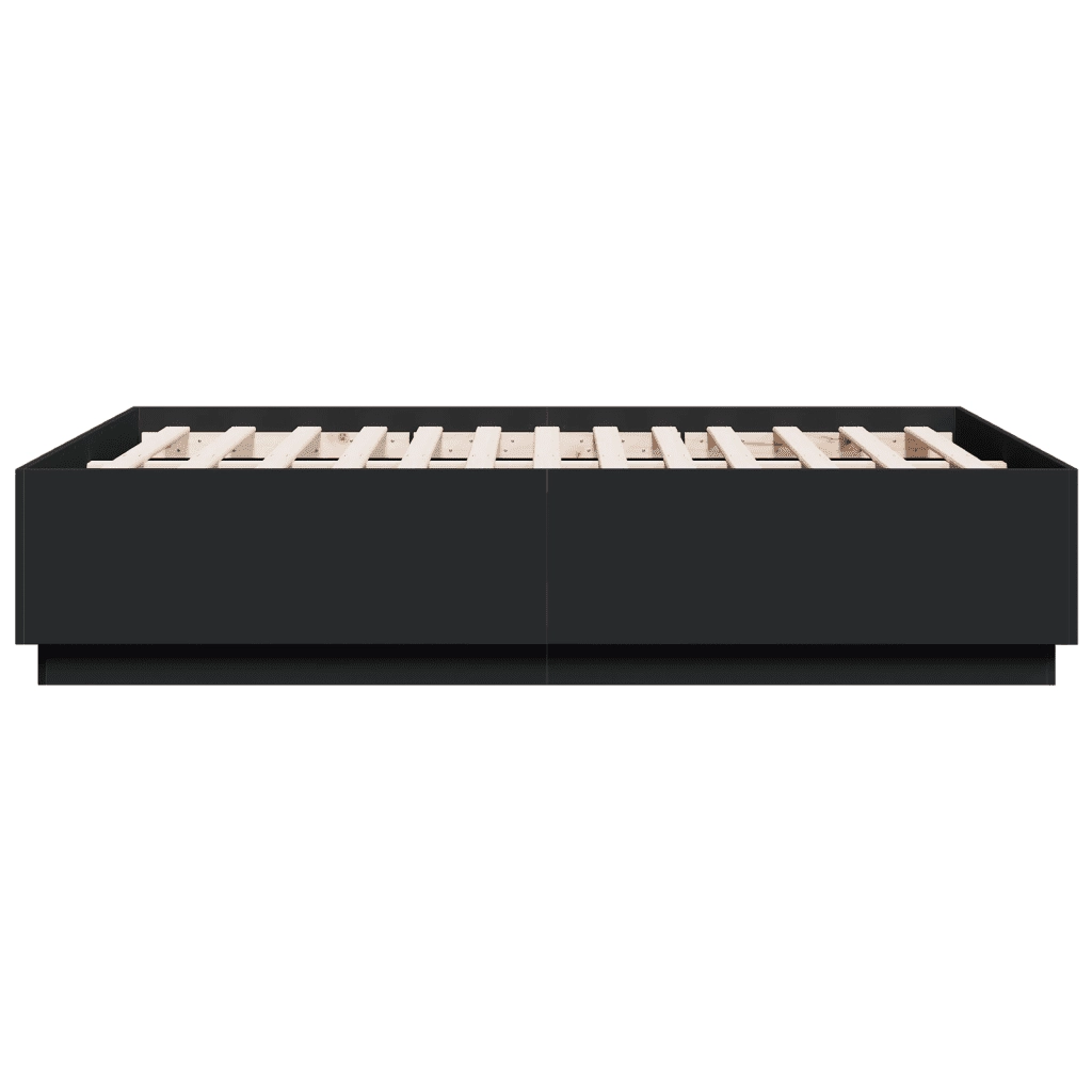 Giroletto con Luci LED Nero 120x190 cm in Legno Multistrato