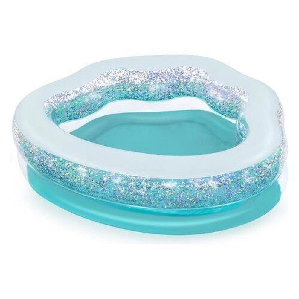 Trade Shop - Piscina Gonfiabile Tonda Conchiglia Scintillante 150x127x43cm Per Bambini 52489 -