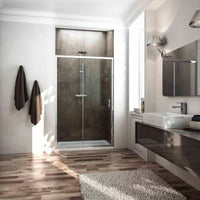 Porta Parete Doccia 150 cm 1 Anta Scorrevole in Cristallo Trasparente 6mm H185 Fosterberg Kolding