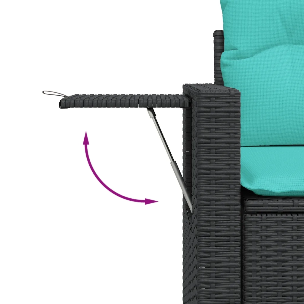 Set Divani da Giardino 5 pz con Cuscini Nero in Polyrattan 3220146