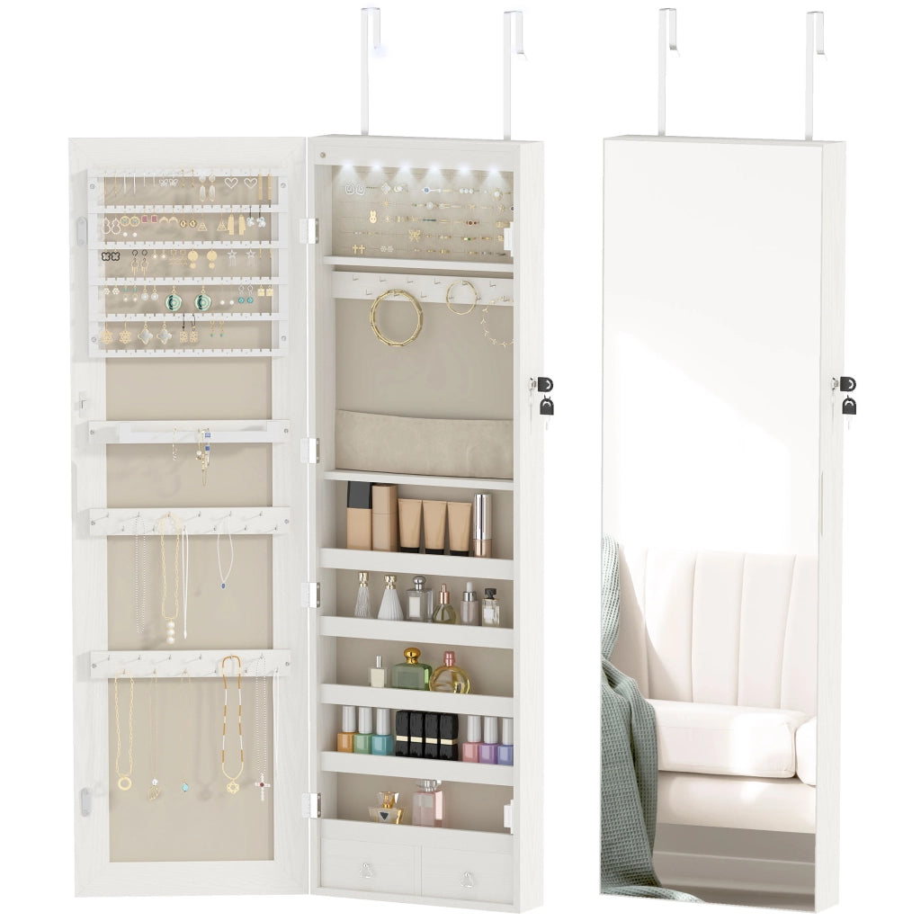 Armadio Specchio con Luci LED ¨C zephmum ¨C Bianco 60x50x15