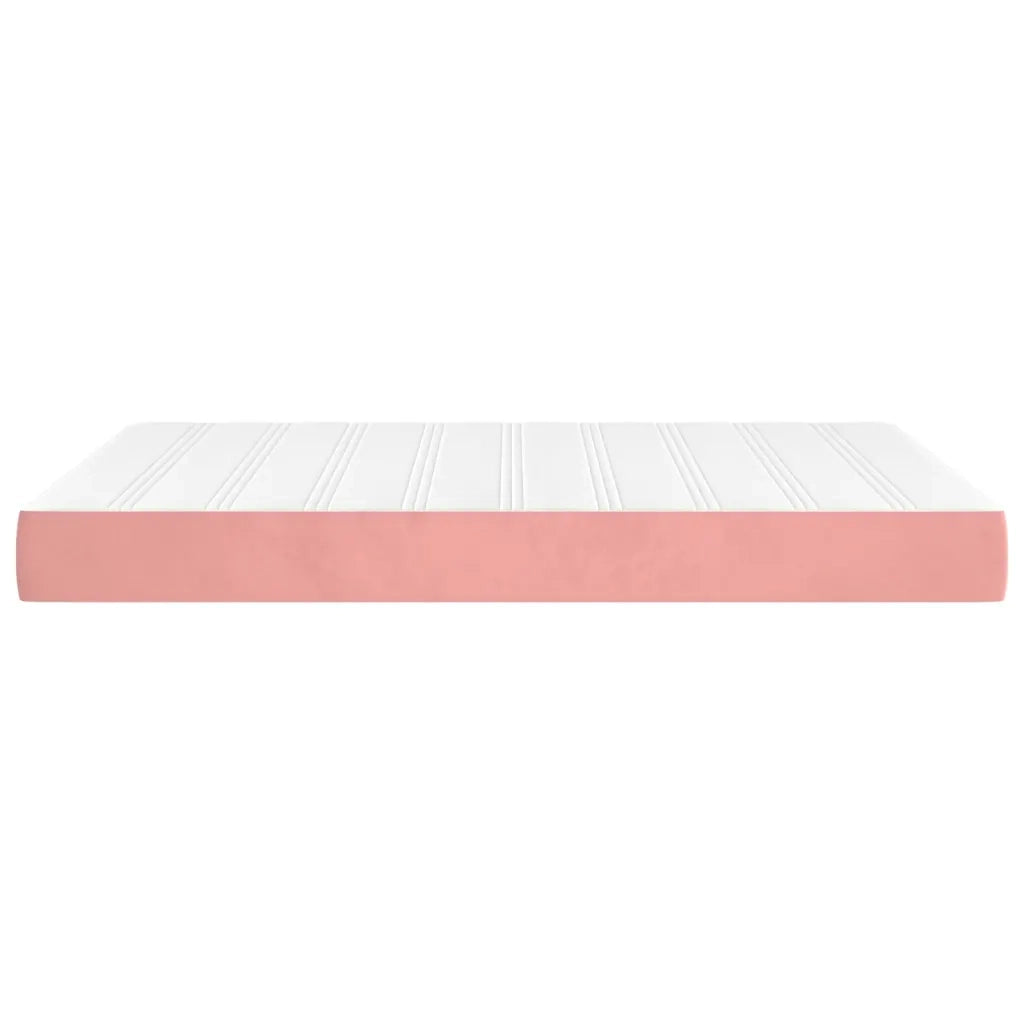 Materasso a Molle Insacchettate Rigidità Media Rosa 140x200x20 cm in Velluto 347813