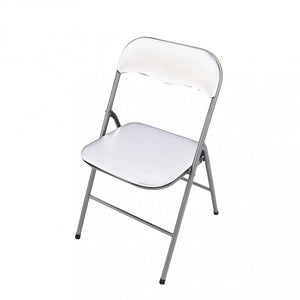 Sedia da Giardino Pieghevole Slim 44x45x78 h cm in Acciaio Bianca Opaca