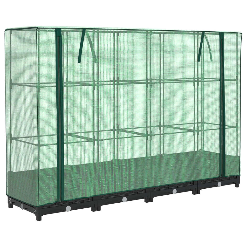 Aiuola rialzata/fioriera con copertura effetto rattan 160 x 40 x 123 cm nero 02_0038747