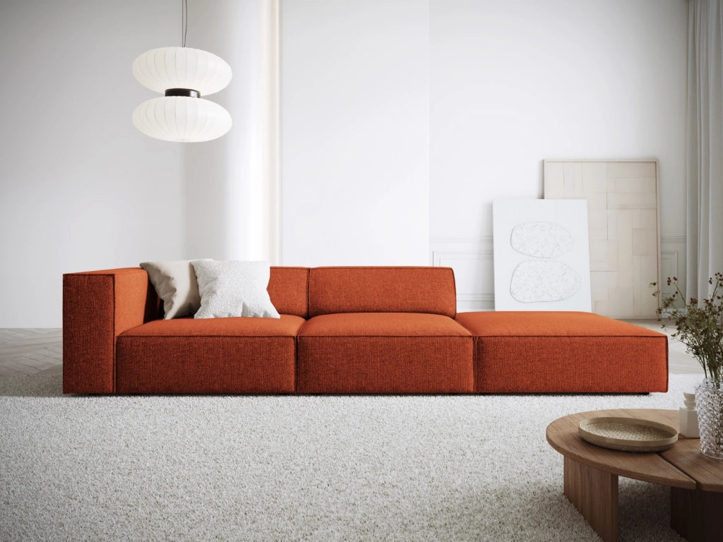 Cosmopolitan Design - Divano destro "Arendal" 4 posti in ciniglia terracotta 