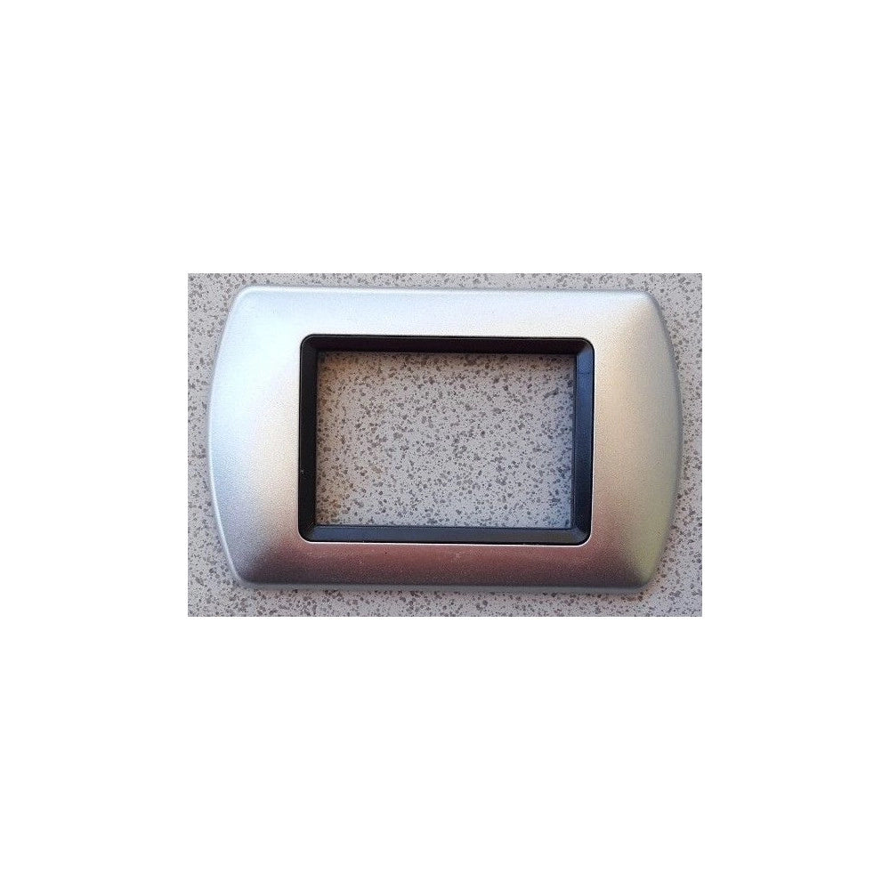 Trade Shop - Placchette Placche In Abs Compatibili Per Serie Living International Placca - Argento -7 Fori     -