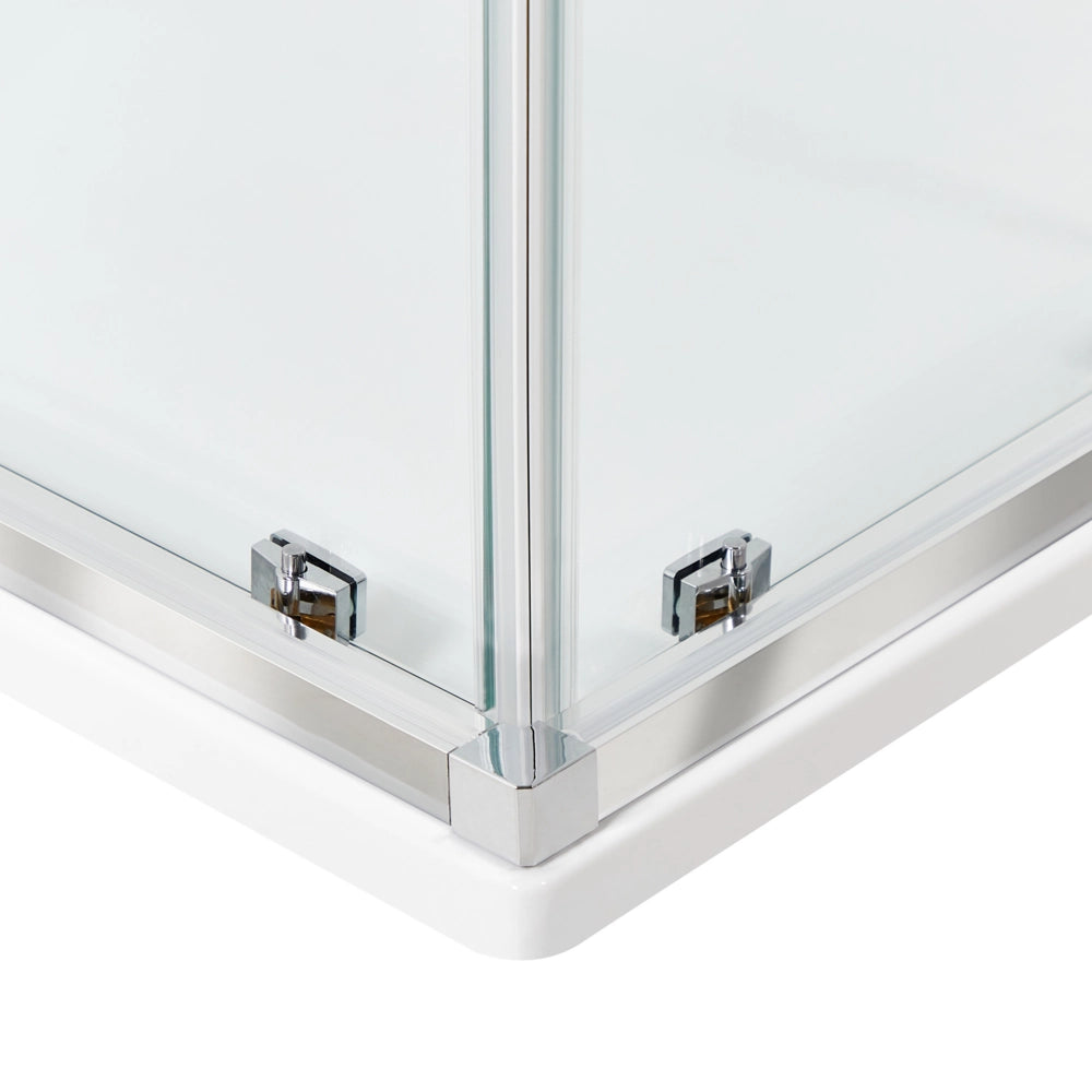 Box doccia oro vetro temperato doppia porta scorrevole 90 x 90 x 185 cm bagno design moderno