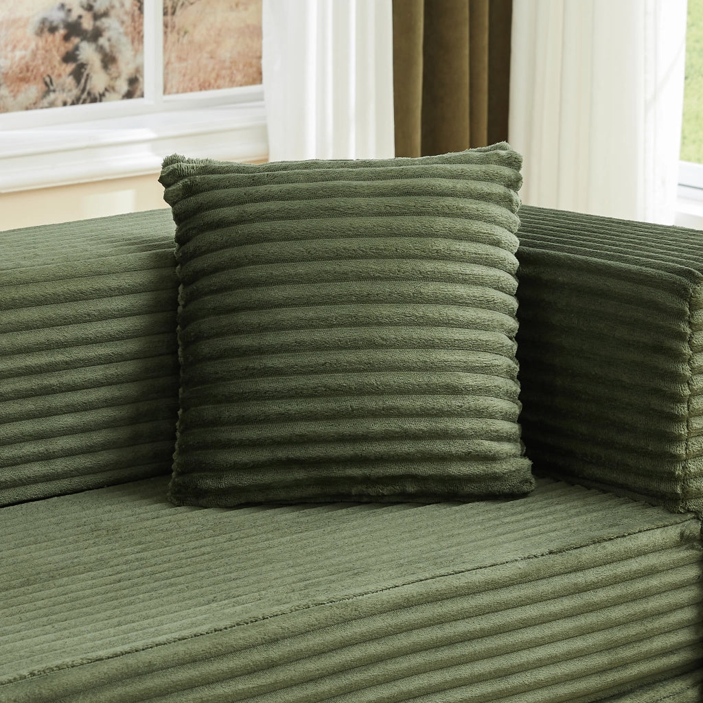 Divano trasformabile in schiuma con funzione letto, design quadrato, in Schiuma, Verde