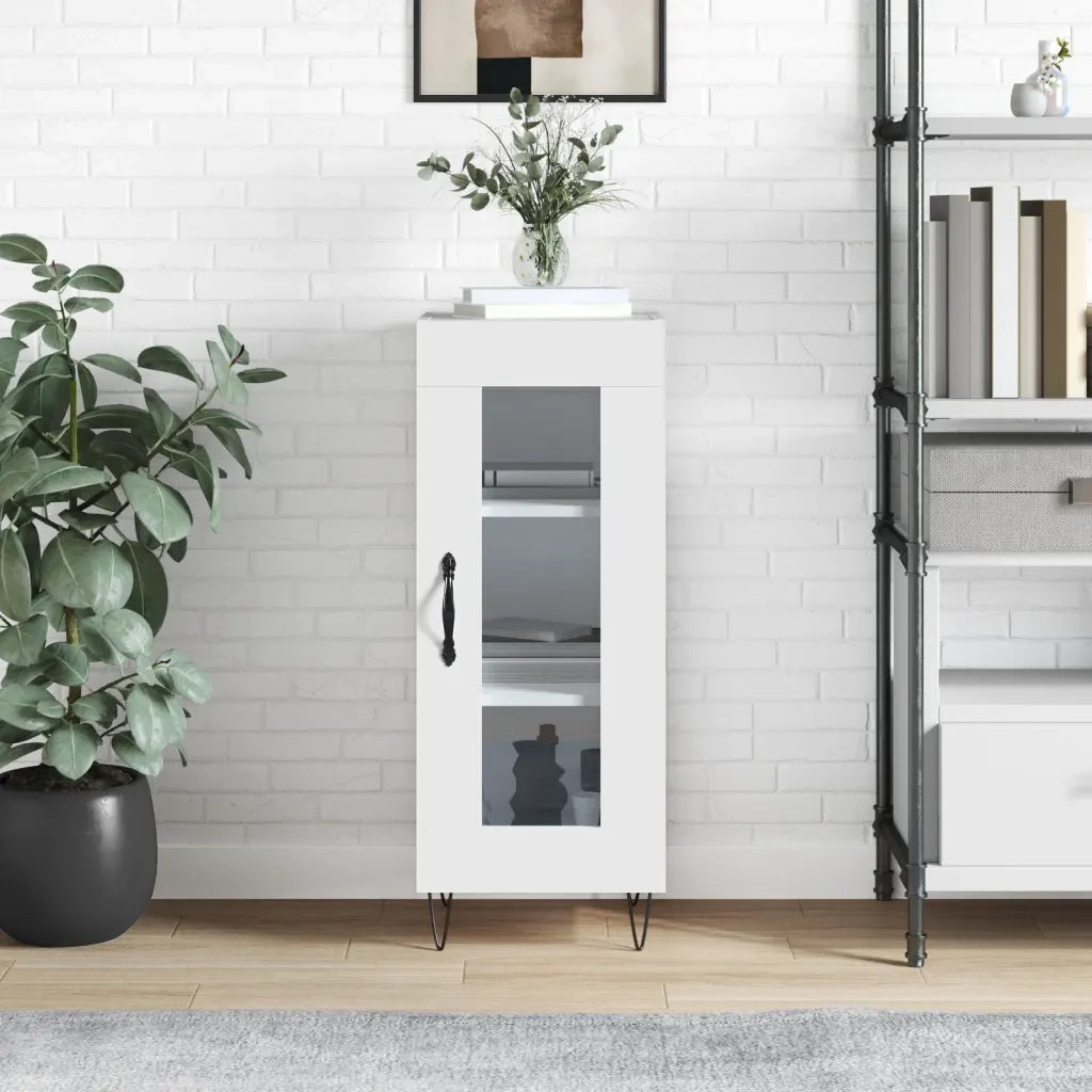 Credenza-Buffet-Armadio da cucina Bianco Lucido 34,5x34x90 cm in Legno Multistrato 758928