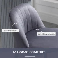 Set 2 Sgabelli da Bar con Schienale e Poggiapiedi, Girevoli con Altezza Regolabile, Grigio