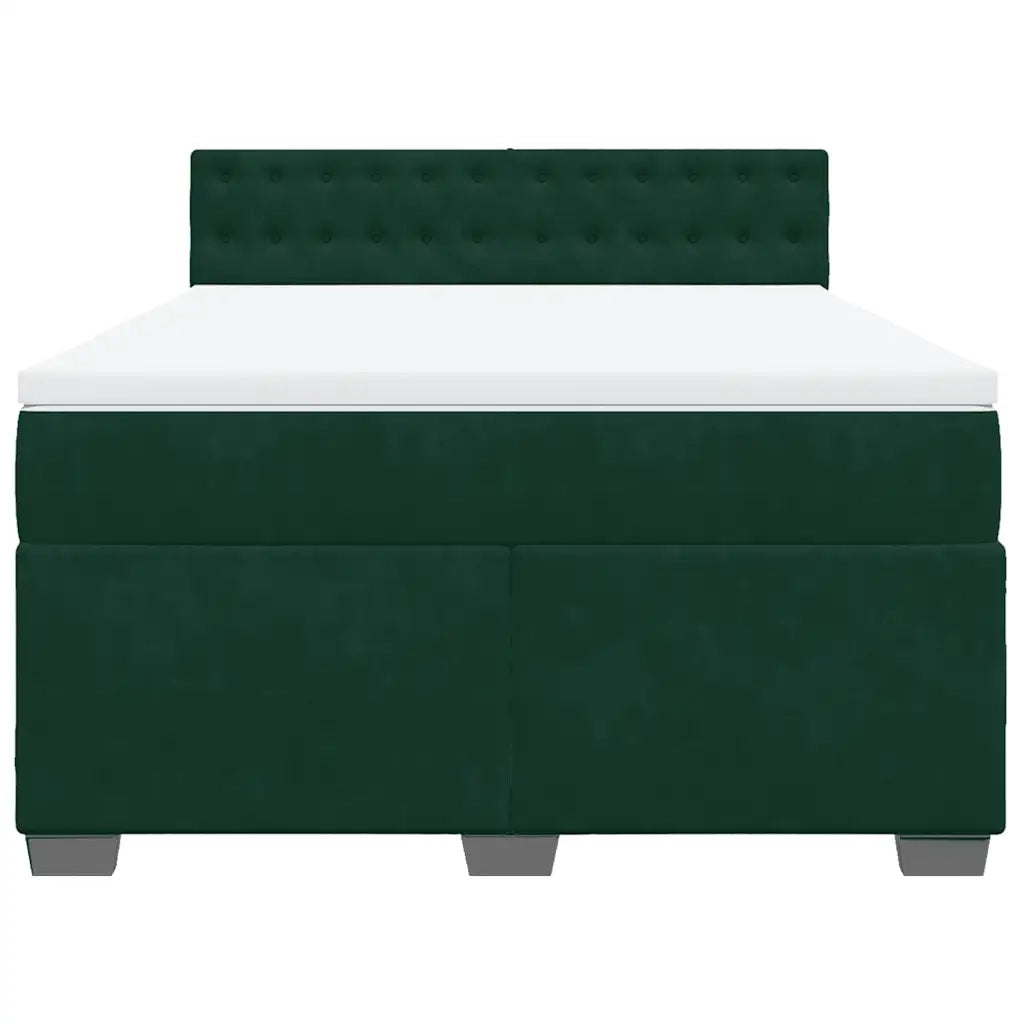 Giroletto a Molle con Materasso Verde Scuro 140x190 cm Velluto 3286321