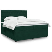 Giroletto a Molle con Materasso Verde Scuro 200x200 cm Velluto 3292439