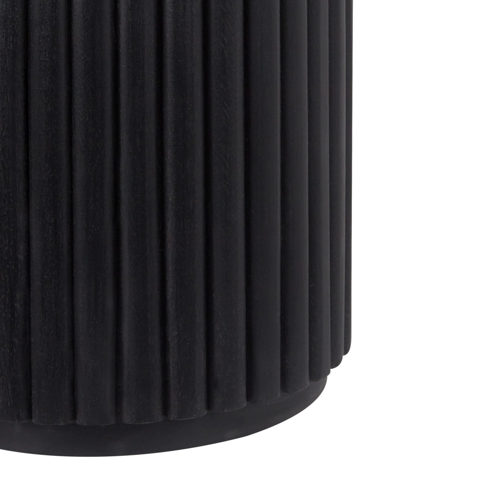 Tavolino con piano in legno di mango e finitura naturale nero design moderno soggiorno