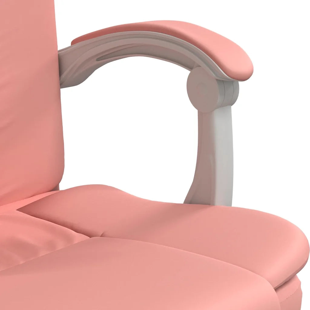 Sedia per studi-Poltrona da Ufficio Reclinabile Rosa in Similpelle 702496