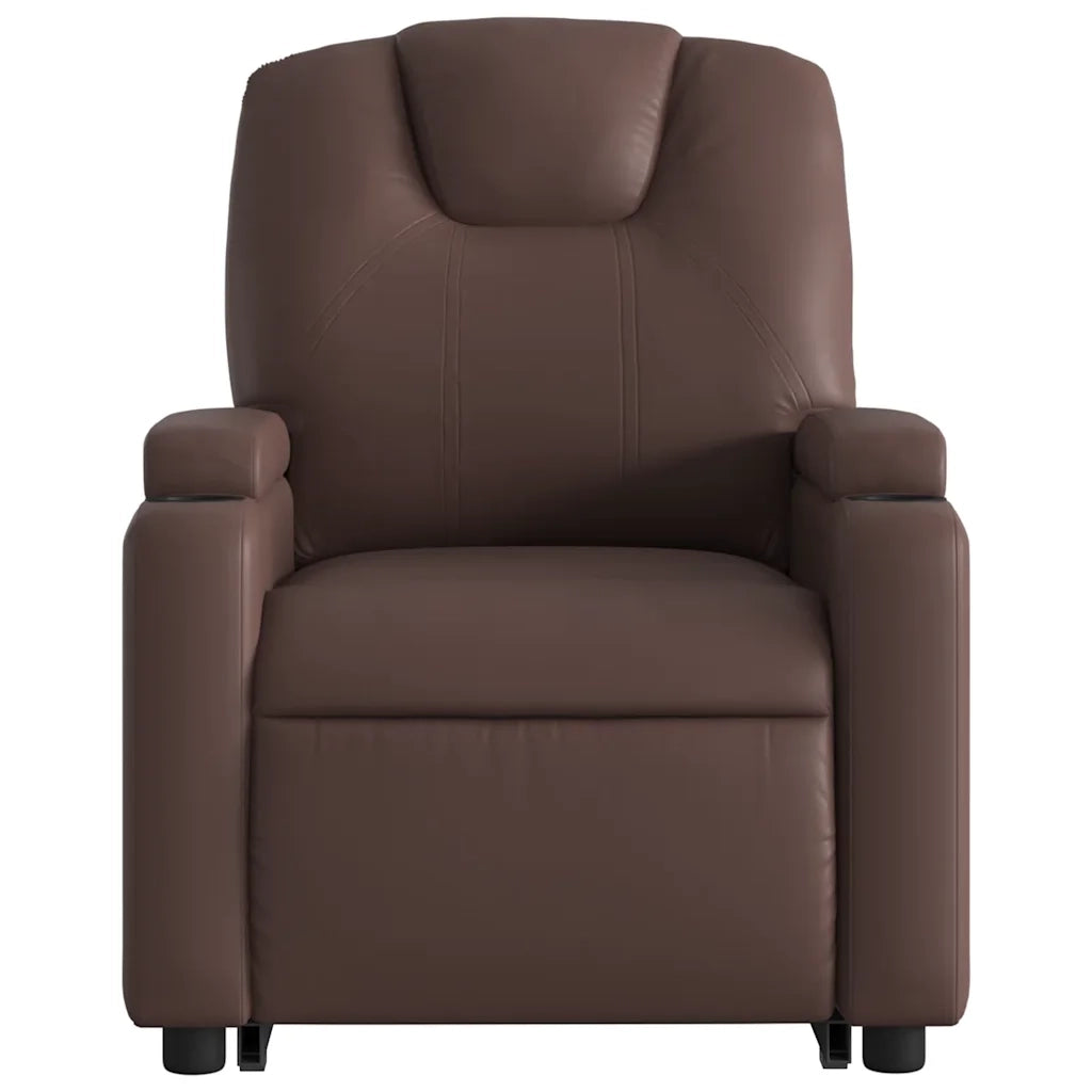 Poltrona Alzapersona Reclinabile Marrone in Similpelle 3204446