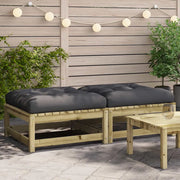Sedia da giardino-Poggiapiedi Giardino con Cuscini 2pz Legno Impregnato di Pino 675789