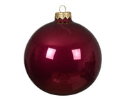 Palline di Natale in vetro rosso melograno x6