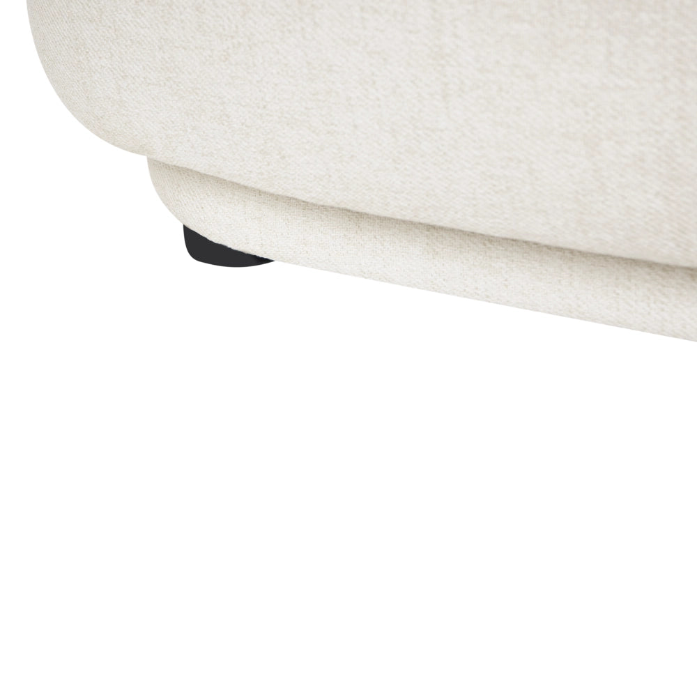 Divano a 2 posti in tessuto Loveseat Schienale basso stile Moderno Minimalista Bianco sporco