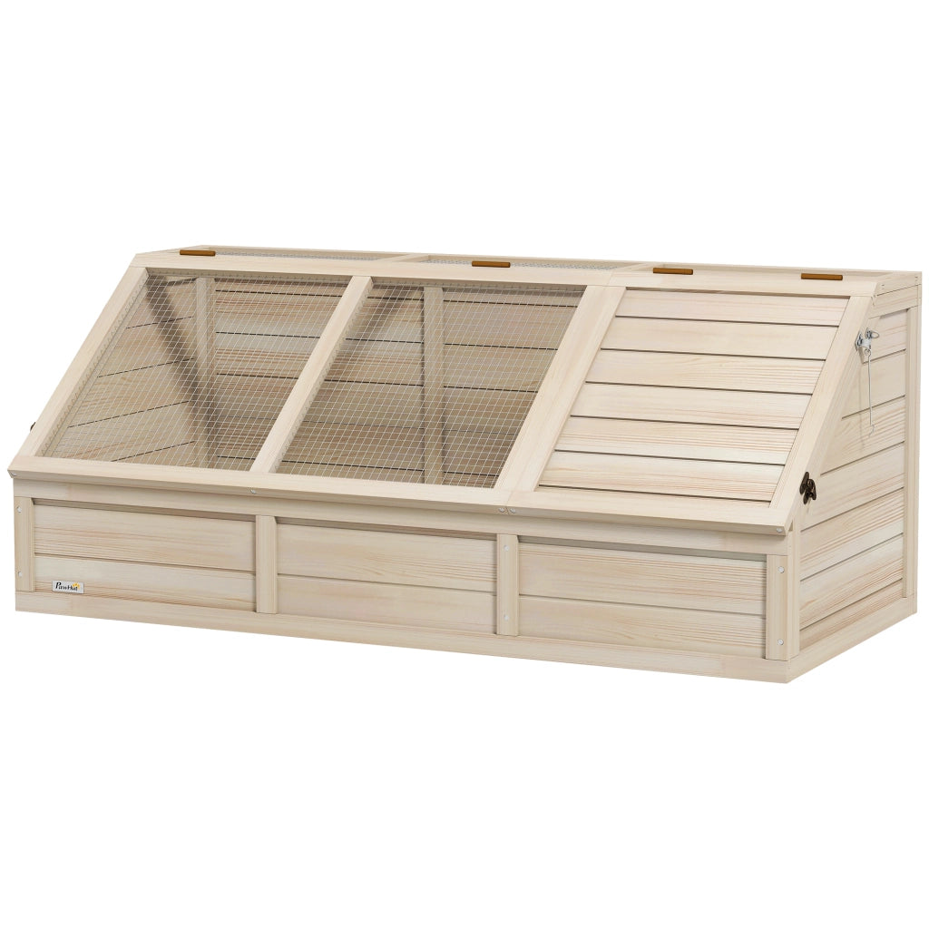 Gabbia per animali domestici in legno con coperchio ¨C Minimal ¨C 2 scomparti, colore naturale