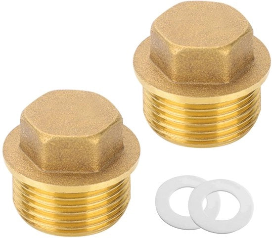 Stoppero a sfere di rame - 2 pezzi - Anello di gomma - per installazione idrica - cappuccio di tubo - 3/4 pollice
