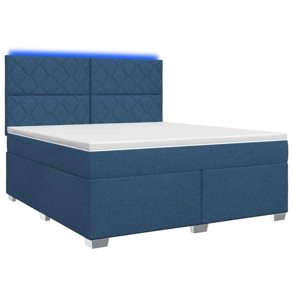 Letto box spring con materasso Blu 160 x 200 cm Tessuto 3454921