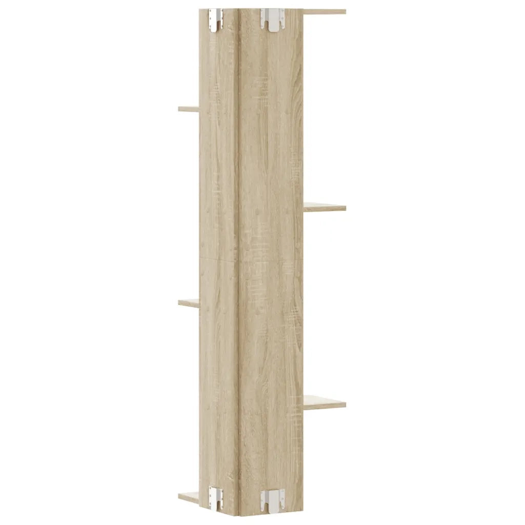 Scaffale Angolare Muro Rovere Sonoma 36,5x36,5x140 cm Legno 852629