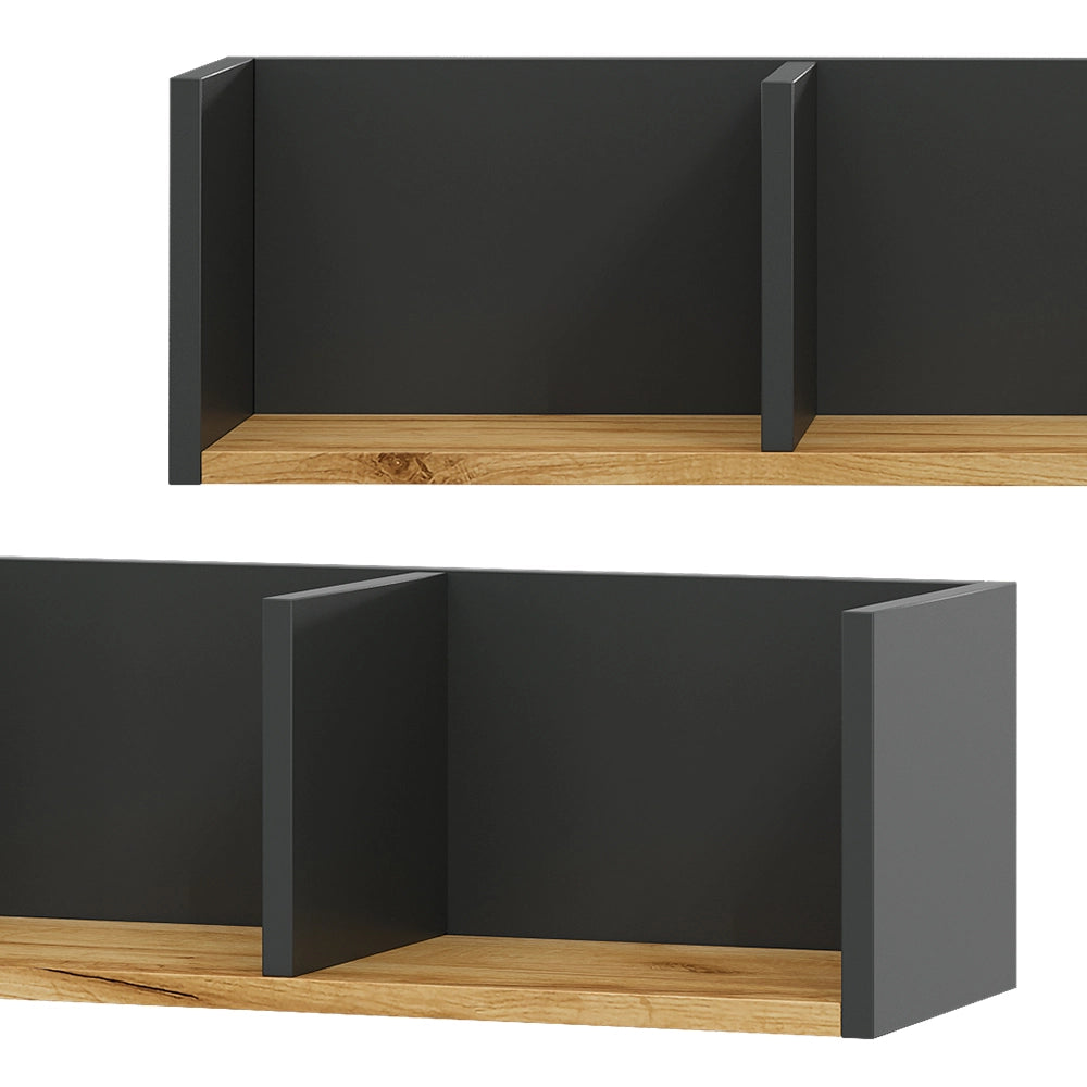 Vicco Libreria da parete Antracite/quercia dorata 90 x 20 cm