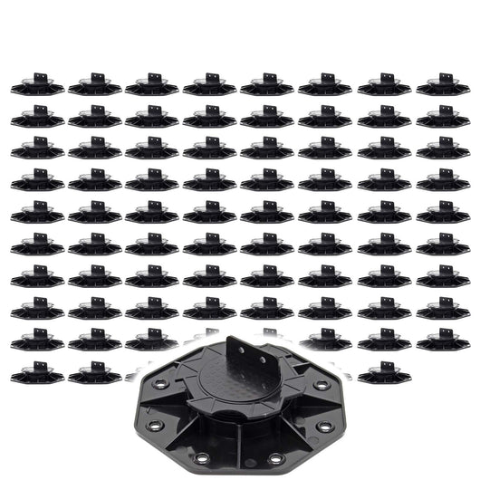 Set 80 supporti per pavimenti galleggianti, Altezza regolabile 18-25mm Max 2700 kg, Piedini per Decking