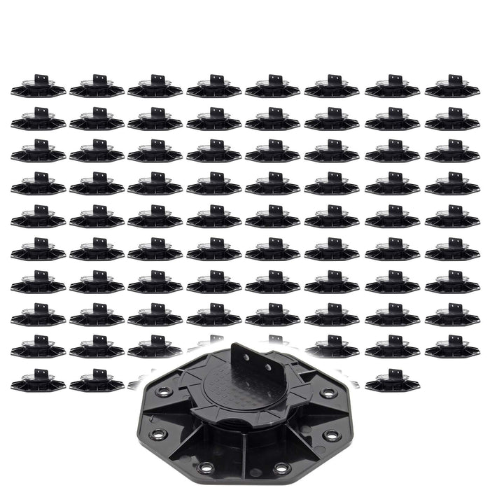 Set 80 supporti per pavimenti galleggianti, Altezza regolabile 18-25mm Max 2700 kg, Piedini per Decking