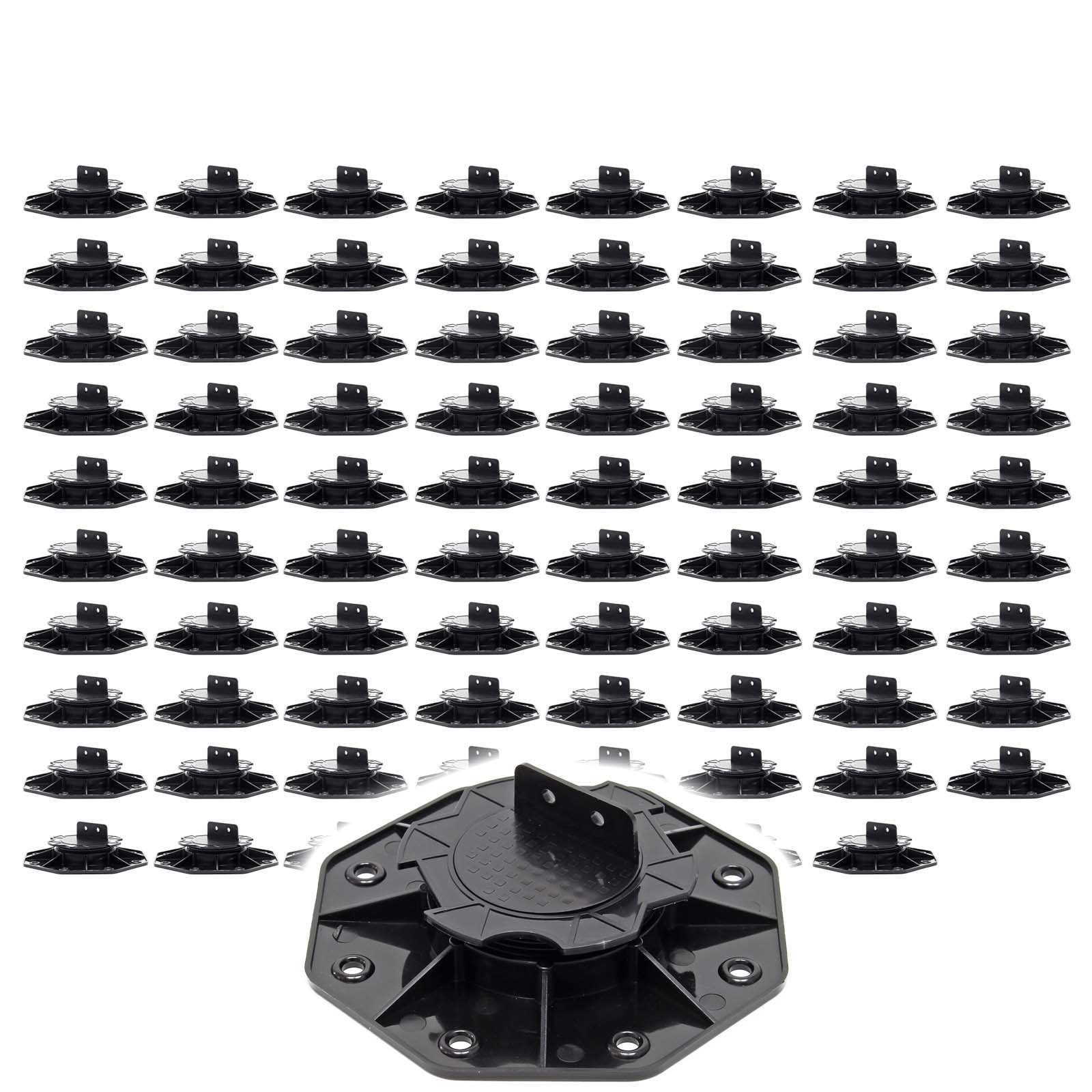 Set 80 supporti per pavimenti galleggianti, Altezza regolabile 18-25mm Max 2700 kg, Piedini per Decking