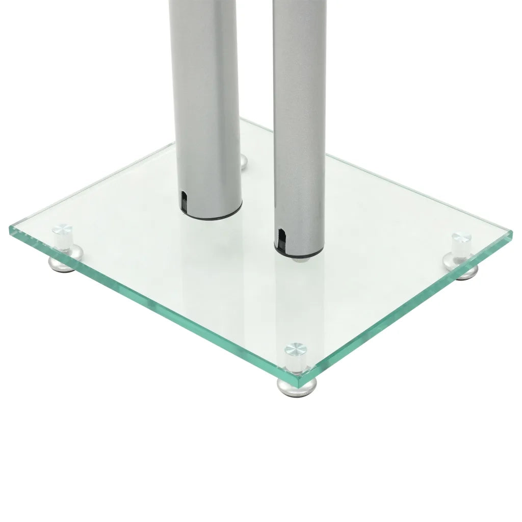 Supporti per Altoparlanti 2 pz Vetro Temperato a Colonne Argento CFW5203876