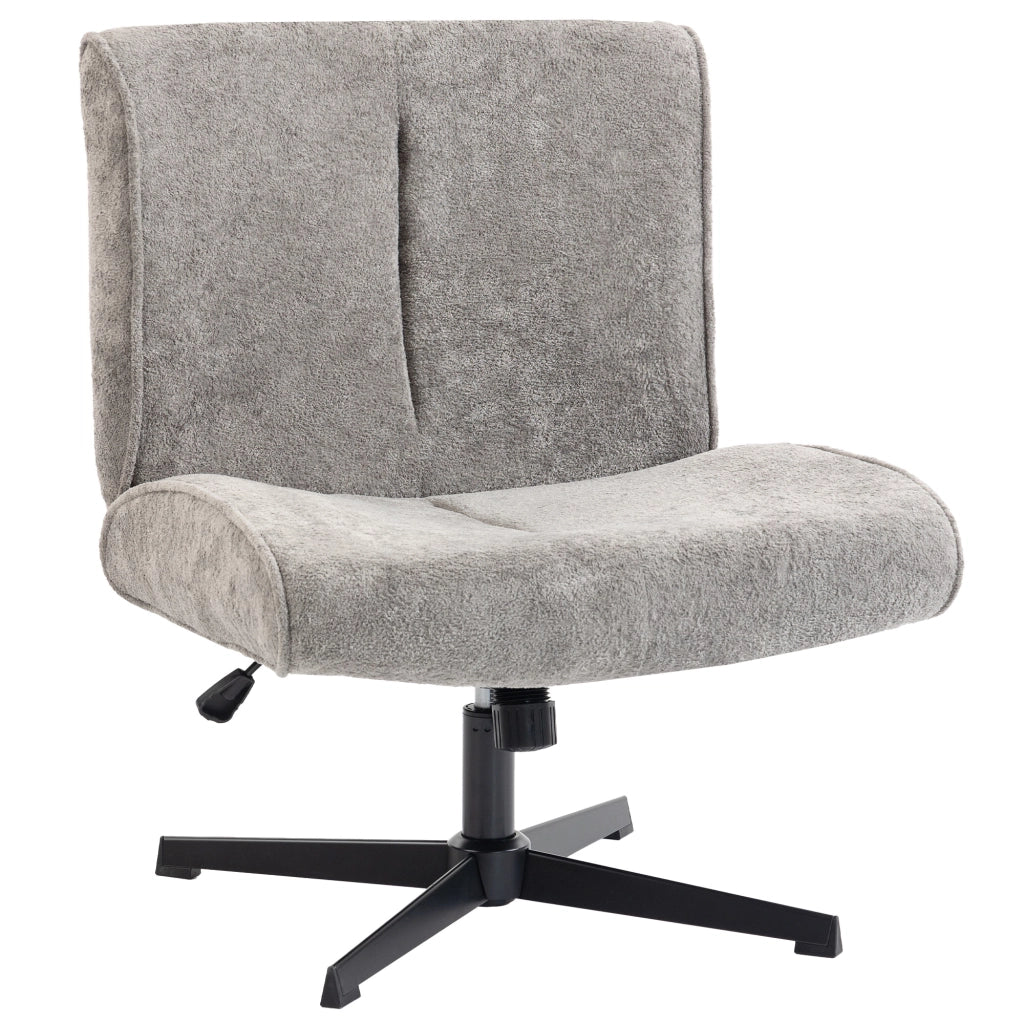 Poltrona girevole in velluto reclinabile ¨C zephmum ¨C Grigio, 80x90x100