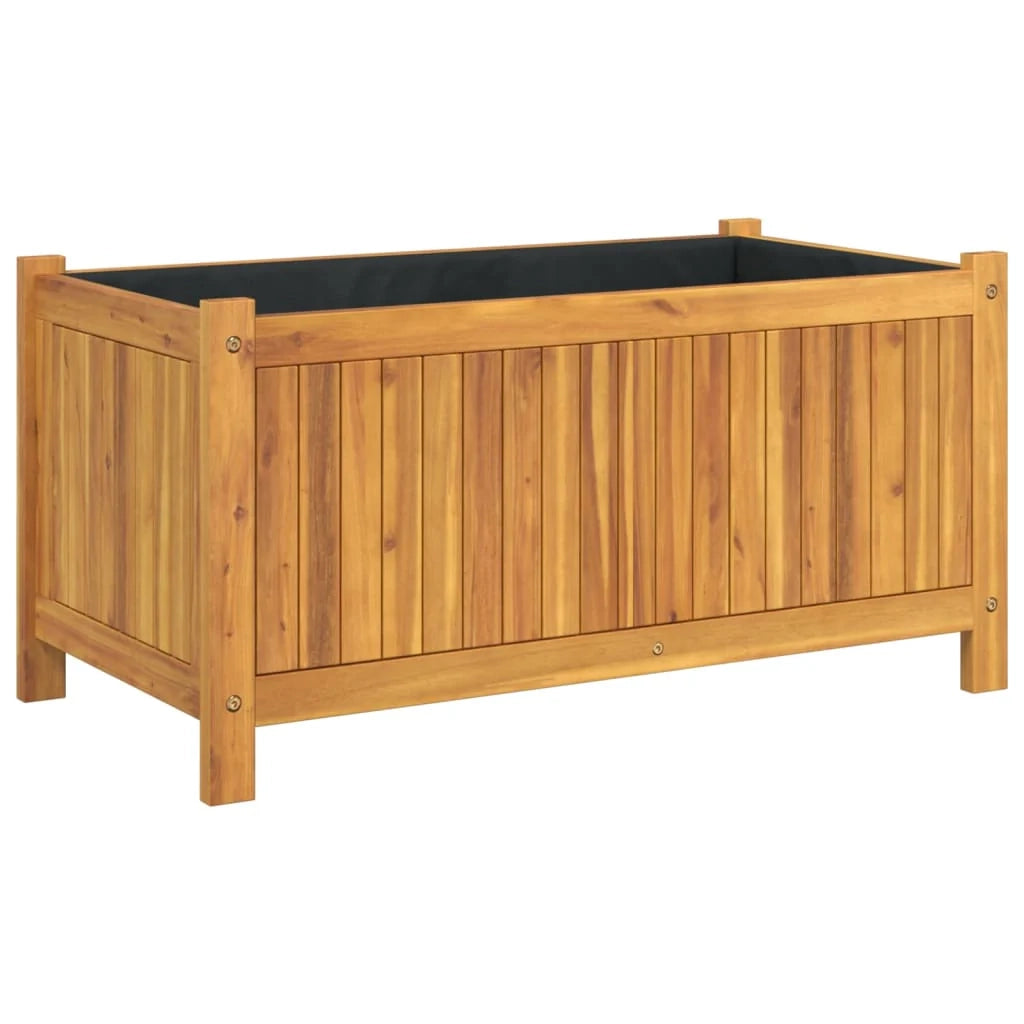 Aiuola rialzata/fioriera con rivestimento 80 x 42 x 40 cm legno massello di acacia marrone 02_0038144