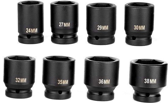 Kit di chiavi a molle 8 pezzi - Chiavi a molle 24/38 mm - Acciaio Cr-V - Robusto e inox - Con scatola in plastica - Lunghezza 60 mm - Kit di chiavi a mozzo
