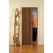PORTA A SOFFIETTO CON MANIGLIA IN KIT LINEA EXTRA IN PVC  cm.82x210 noce    PINTO