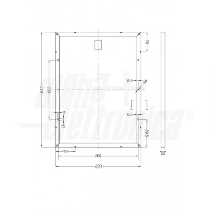 Pannello fotovoltaico Monocristallino MM015-12/1 - 15W - 21,5V