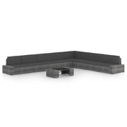 Set Divani da Giardino 9 pz con Cuscini in Polyrattan Grigio cod mxl 53439