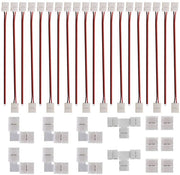 Set di connettori per LED a LED-lichtstrip - 34 pezzi - Facile da installare - Connettori a 2 poli - Adatto per LED a 3528 e 2835 - Parte di ricambio.