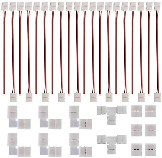 Set di connettori per LED a LED-lichtstrip - 34 pezzi - Facile da installare - Connettori a 2 poli - Adatto per LED a 3528 e 2835 - Parte di ricambio.