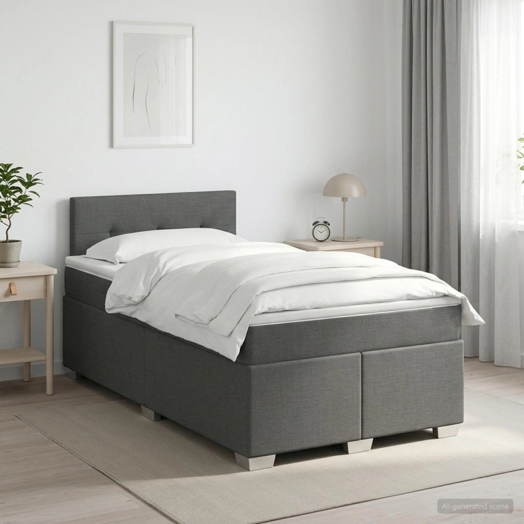 Letto box spring con materasso Grigio Scuro 120 x 200 cm 3450454