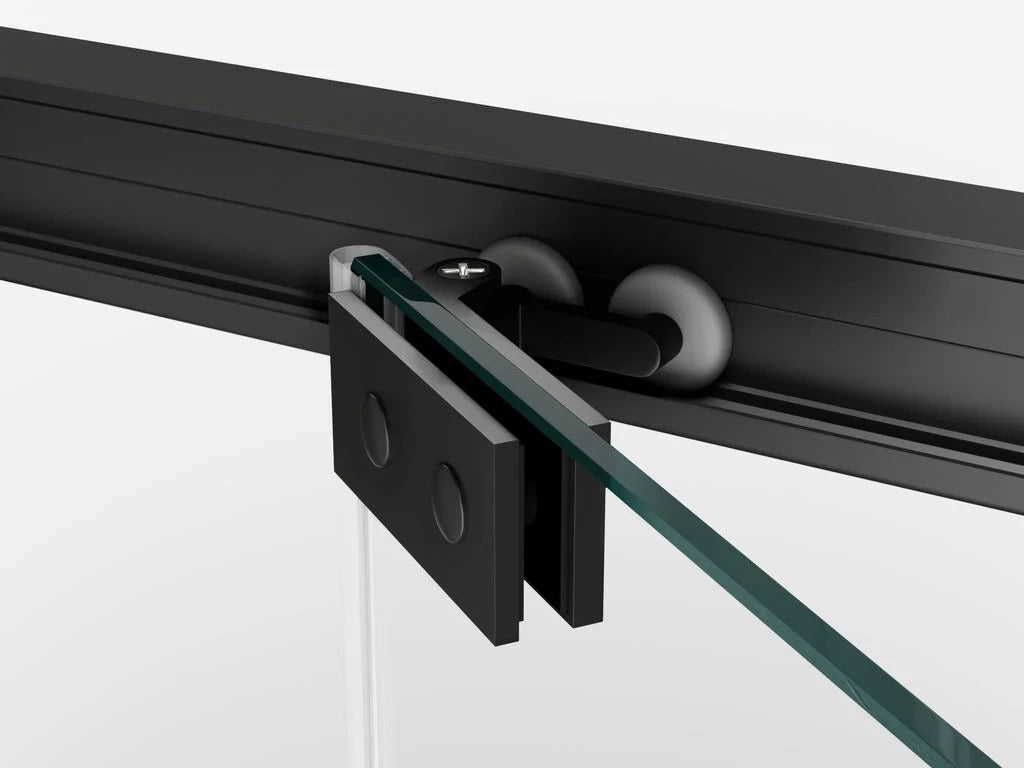 Box doccia angolare SPAZIO porta battente + laterale fisso 65x80 cm (63.5-65/76.5-79) nero opaco