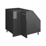 Mobile cucina angolare per sottotetto R-Line Antracite lucido/Antracite 75.6 cm con 1 porta, carcassa dell’armadio profondità 60 cm Vicco