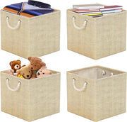 Cassetto di archiviazione, 33 x 33 cm, 4 pezzi, cassetto di archiviazione pieghevole in tessuto