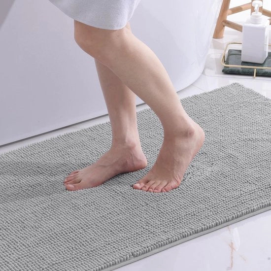 Tappeto da Bagno Antiscivolo 60 x 90 cm - Chenille soffice - Assorbente - Tappeto da Bagno di Lusso - Comfortevole e Duraturo