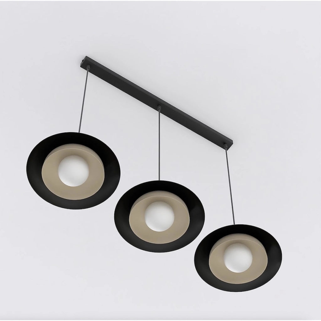 Lampada a sospensione SKIN con struttura in acciaio moka e nero