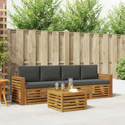 Set di divani da esterno con cuscino 5 pcs Naturale e Antracite