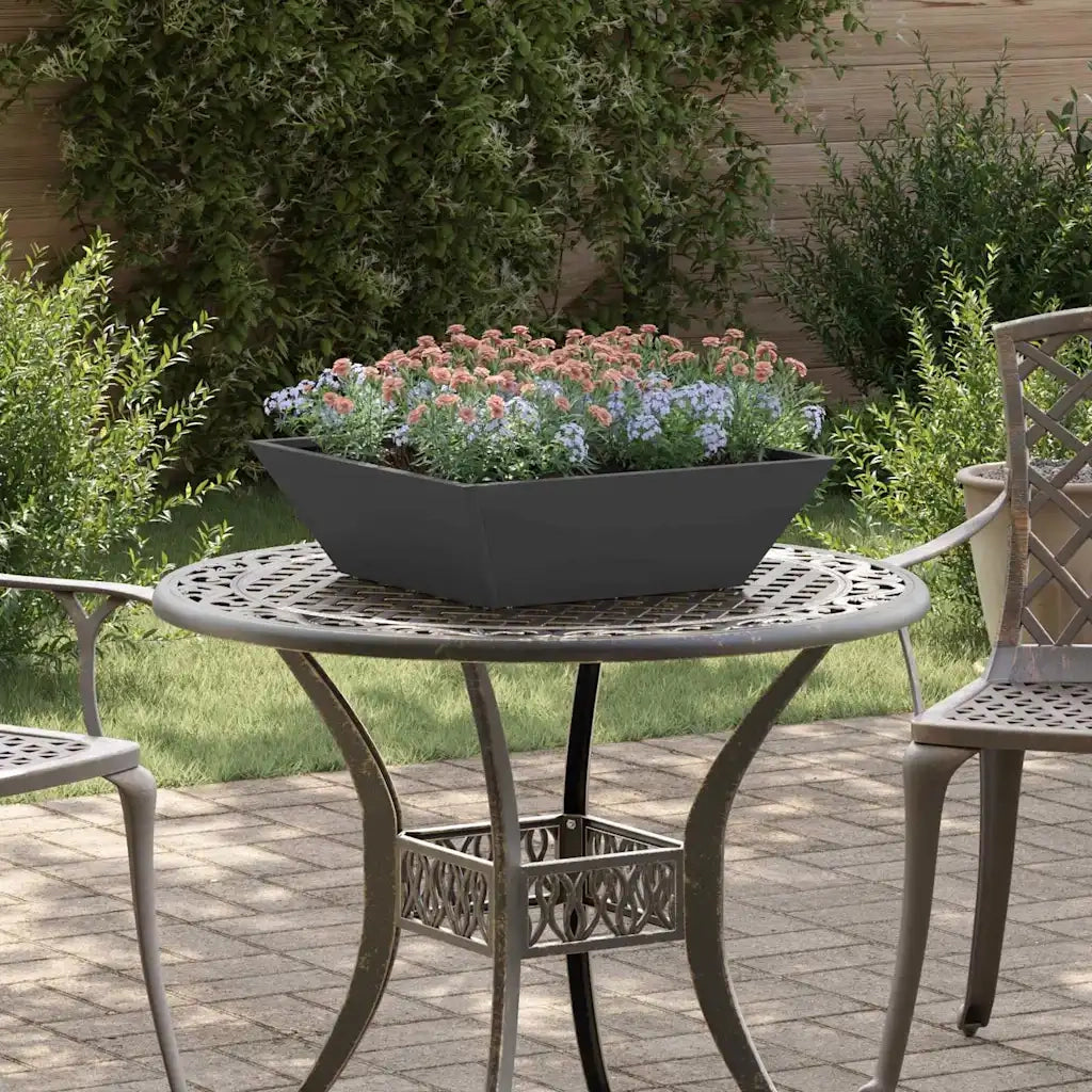 Vaso da giardino Nero 50 x 50 x 15 cm Acciaio laminato a freddo 873824