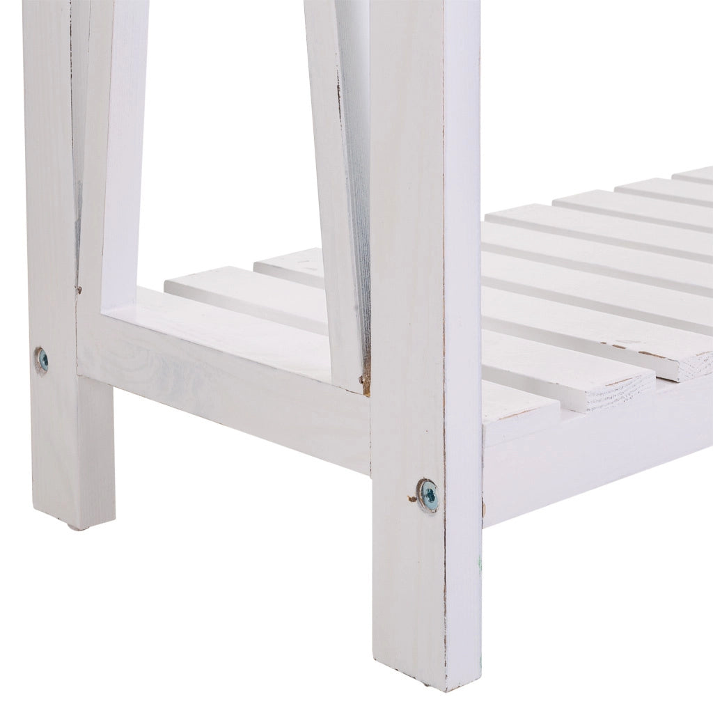 Mobile da ingresso in legno bianco 80x30x80h