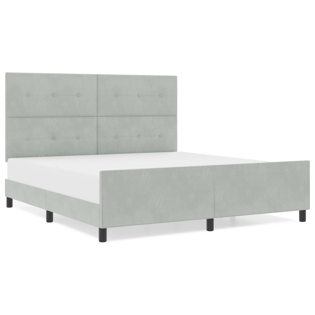 Struttura del letto Grigio chiaro 180x200 cm Velluto