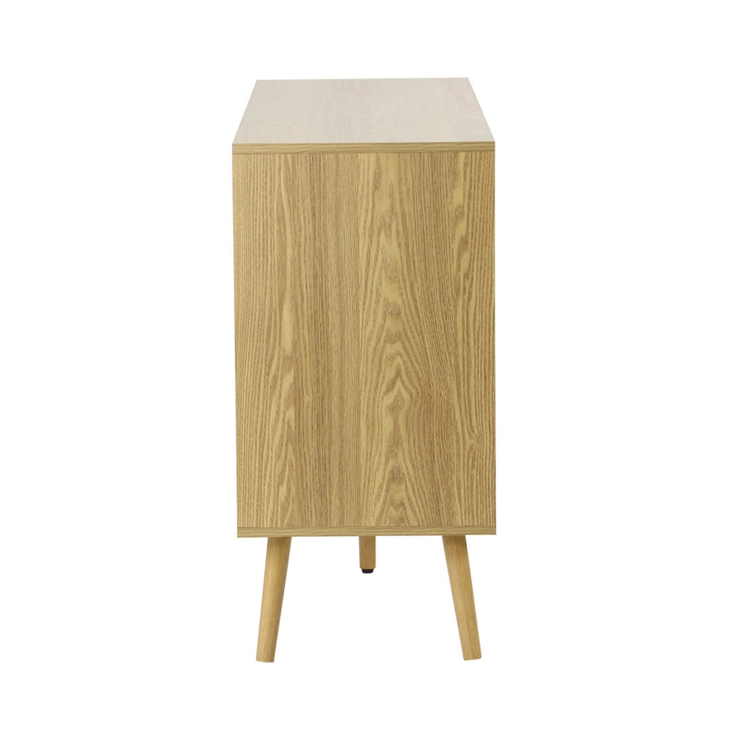 Credenza scandinava a 2 ante effetto legno di noce, 160cm, effetto